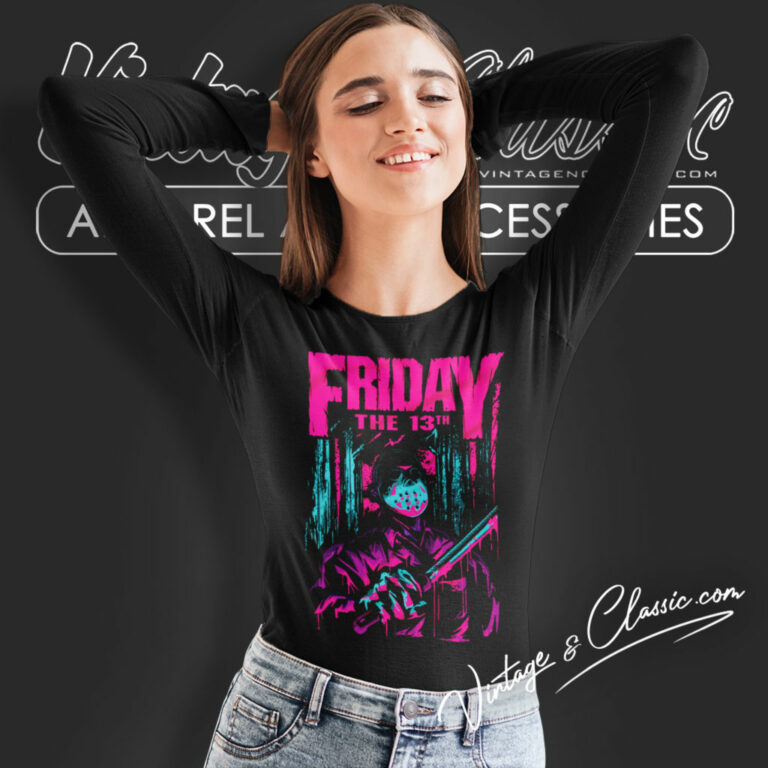 Friday Walk Game Shirt Jason 13th Long Sleeve Tee Friday Walk Game Shirt Jason 13th Long Sleeve Tee