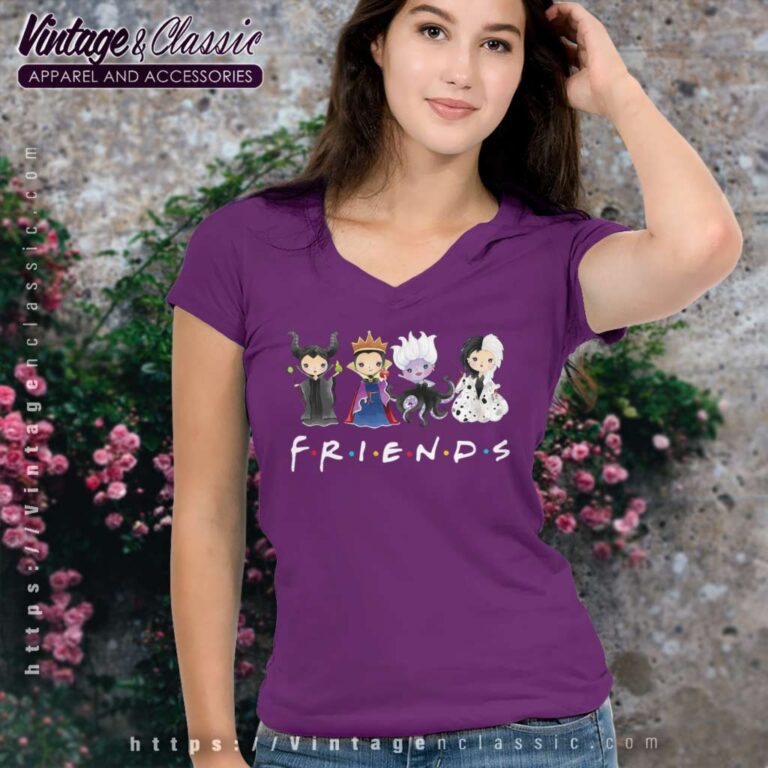 Friends Disney Villains Characters V Neck TShirt Friends Disney Villains Characters V Neck TShirt
