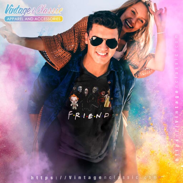 Friends Horror Characters V Neck TShirt Friends Horror Characters V Neck TShirt