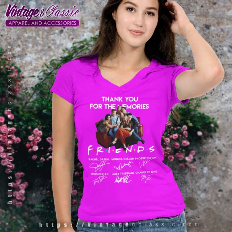Friends Tv Show Full Cast Signed V Neck TShirt Friends Tv Show Full Cast Signed V Neck TShirt