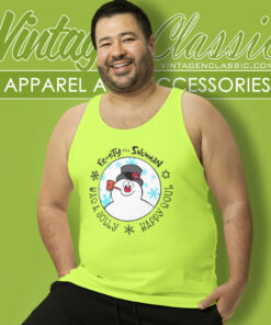 Frosty The Snowman Shirt Was A Jolly Happy Soul Tank Top Racerback