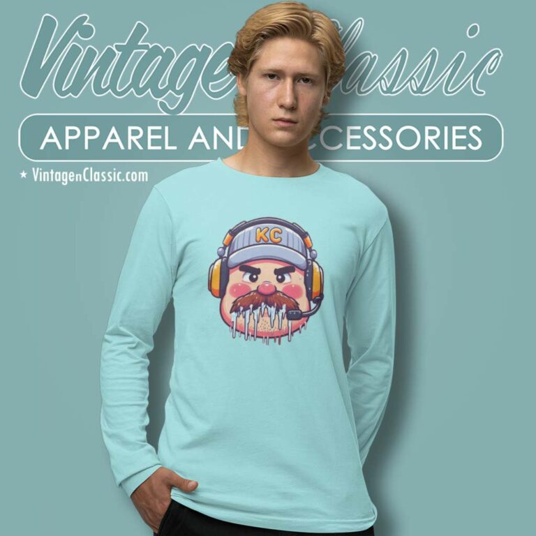 Frozen Andy Reid Icicle Shirt Mustache Long Sleeve Tee Frozen Andy Reid Icicle Shirt Mustache Long Sleeve Tee