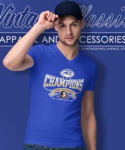 Fsu Acc Championship Shirt Blue 84 Football Conference V Neck TShirt