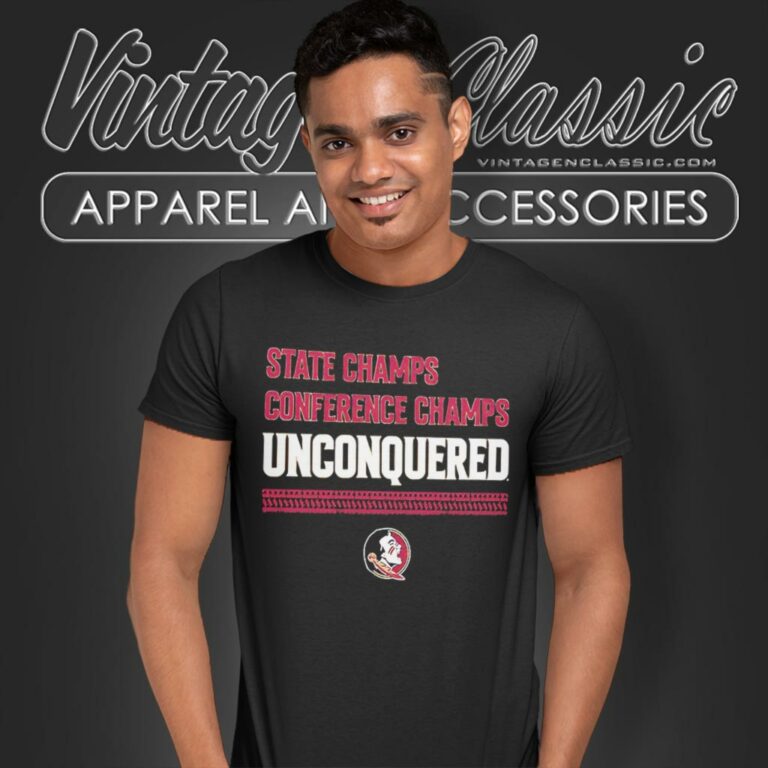 Fsu Football State Champs Conference Champs Unconquered T Shirt Fsu Football State Champs Conference Champs Unconquered T Shirt