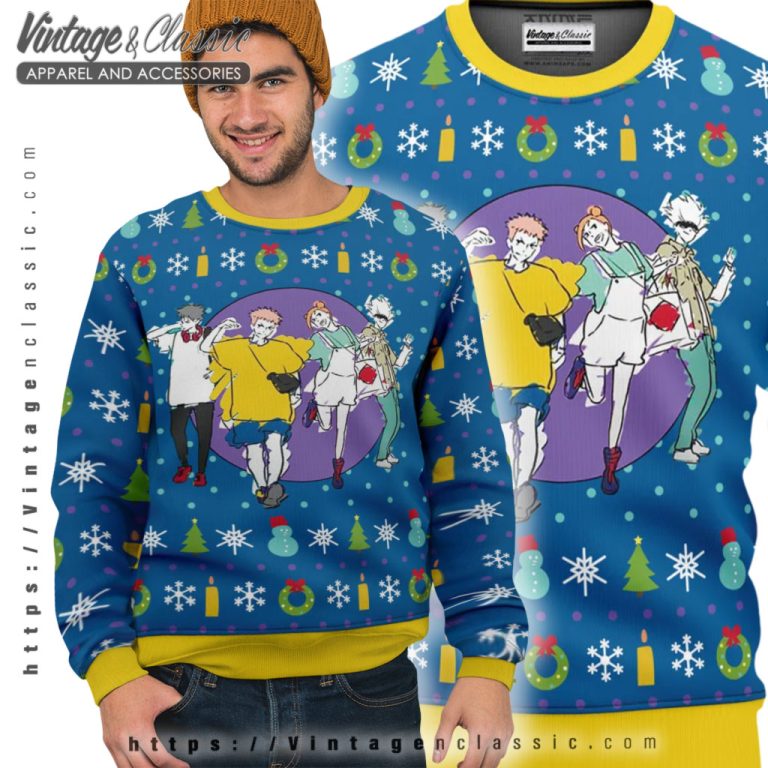 Fun Walk Jujutsu Kaisen Ugly Christmas Sweater Ugly Sweater Fun Walk Jujutsu Kaisen Ugly Christmas Sweater Ugly Sweater