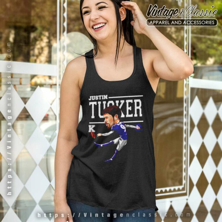 Funny Cartoon Justin Tucker Football Tank Top Racerback Funny Cartoon Justin Tucker Football Tank Top Racerback