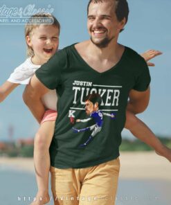 Funny Cartoon Justin Tucker Football V Neck TShirt