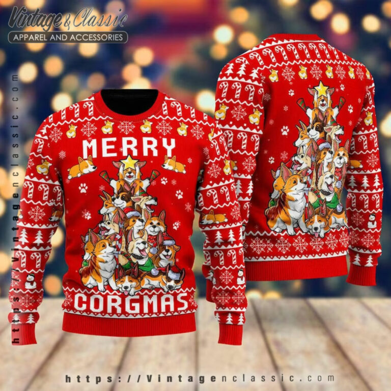 Funny Corgi Merry Corgmas Ugly Sweater back Ugly Christmas Sweater Funny Corgi Merry Corgmas Ugly Sweater back Ugly Christmas Sweater