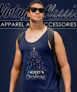 Funny Xmas Tree Lights Shirt Merry Christmas For Women Tank Top Racerback
