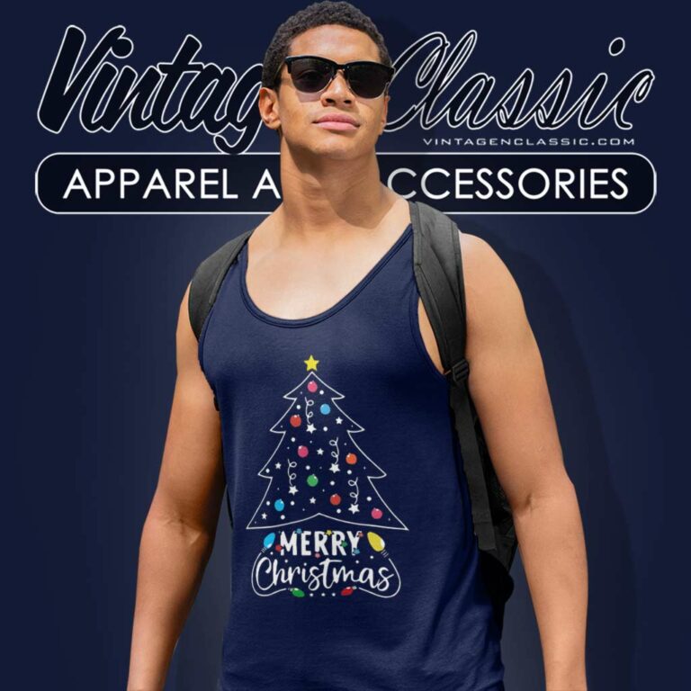 Funny Xmas Tree Lights Shirt Merry Christmas For Women Tank Top Racerback Funny Xmas Tree Lights Shirt Merry Christmas For Women Tank Top Racerback