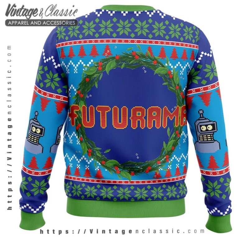 Futurama Merry Kissmyass Ugly Christmas Sweater back Ugly Sweater Futurama Merry Kissmyass Ugly Christmas Sweater back Ugly Sweater