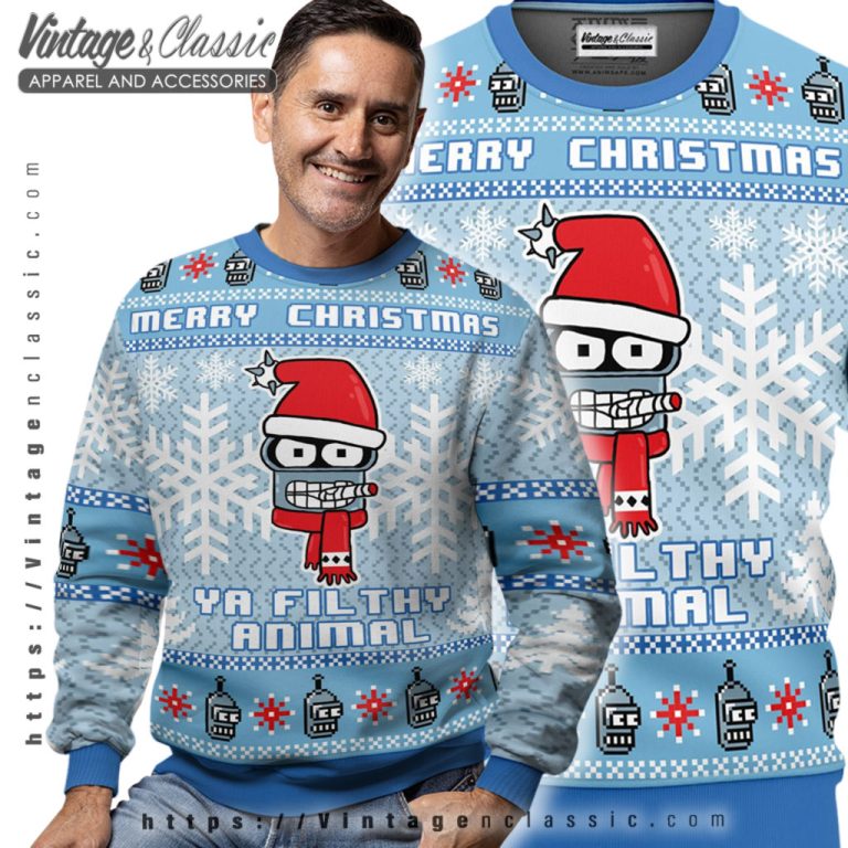 Futurama Ya Filthy Animal Ugly Christmas Sweater Men Ugly Sweater Futurama Ya Filthy Animal Ugly Christmas Sweater Men Ugly Sweater