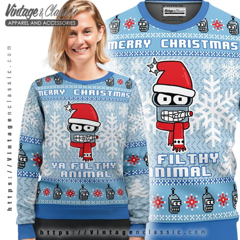 Futurama Ya Filthy Animal Ugly Christmas Sweater Ugly Sweater shirt Futurama Ya Filthy Animal Ugly Christmas Sweater Ugly Sweater shirt