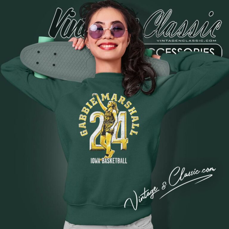 Gabbie Marshall 24 Iowa Basketball Sweatshirt Gabbie Marshall 24 Iowa Basketball Sweatshirt