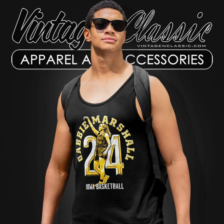 Gabbie Marshall 24 Iowa Basketball Tank Top Racerback Gabbie Marshall 24 Iowa Basketball Tank Top Racerback