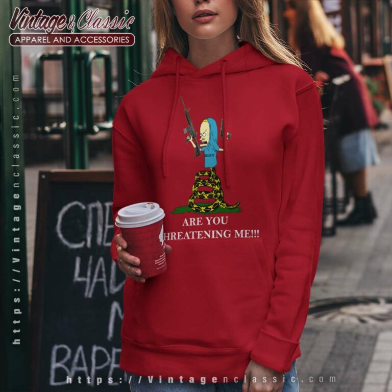 Gadsden Flag Beavis Are You Threatening Me Hoodie Gadsden Flag Beavis Are You Threatening Me Hoodie