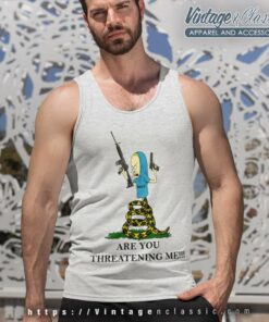 Gadsden Flag Beavis Are You Threatening Me Tank Top Racerback
