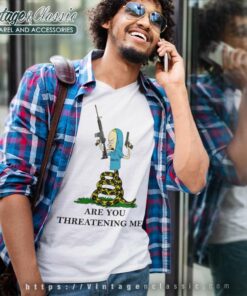 Gadsden Flag Beavis Are You Threatening Me V Neck TShirt
