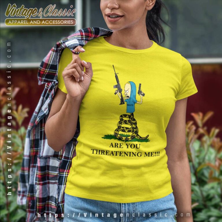 Gadsden Flag Beavis Are You Threatening Me Women TShirt Gadsden Flag Beavis Are You Threatening Me Women TShirt