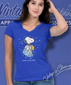 Galaxy Snoopy Kennedy Space Center V Neck TShirt
