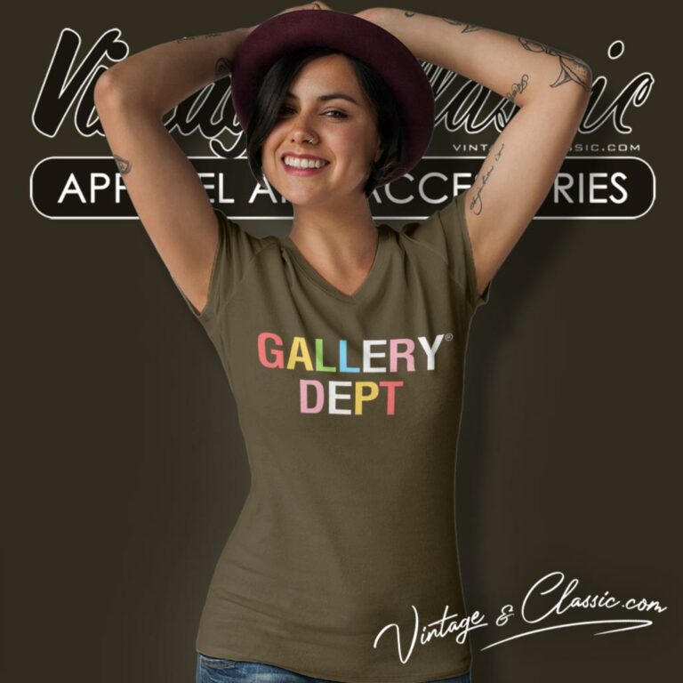 Gallery Dept Rainbow Logo V Neck TShirt Gallery Dept Rainbow Logo V Neck TShirt