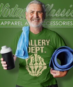 Gallery Dept Shirt Skeleton Middle Finger 5 Gallery Dept Shirt Skeleton Middle Finger V Neck TShirt