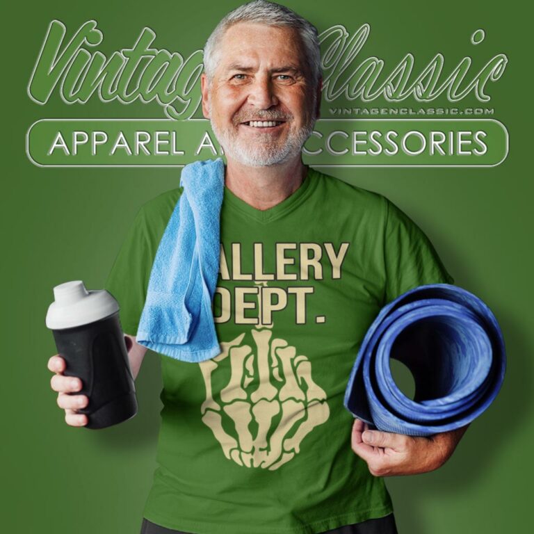 Gallery Dept Shirt Skeleton Middle Finger V Neck TShirt Gallery Dept Shirt Skeleton Middle Finger V Neck TShirt