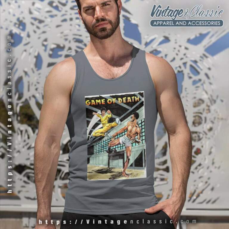Game Of Death Bruce Lee Vs Kareem Abdul Jabbar Tank Top Racerback Game Of Death Bruce Lee Vs Kareem Abdul Jabbar Tank Top Racerback