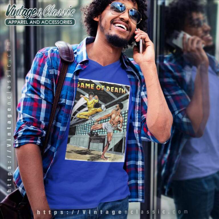 Game Of Death Bruce Lee Vs Kareem Abdul Jabbar V Neck TShirt Game Of Death Bruce Lee Vs Kareem Abdul Jabbar V Neck TShirt