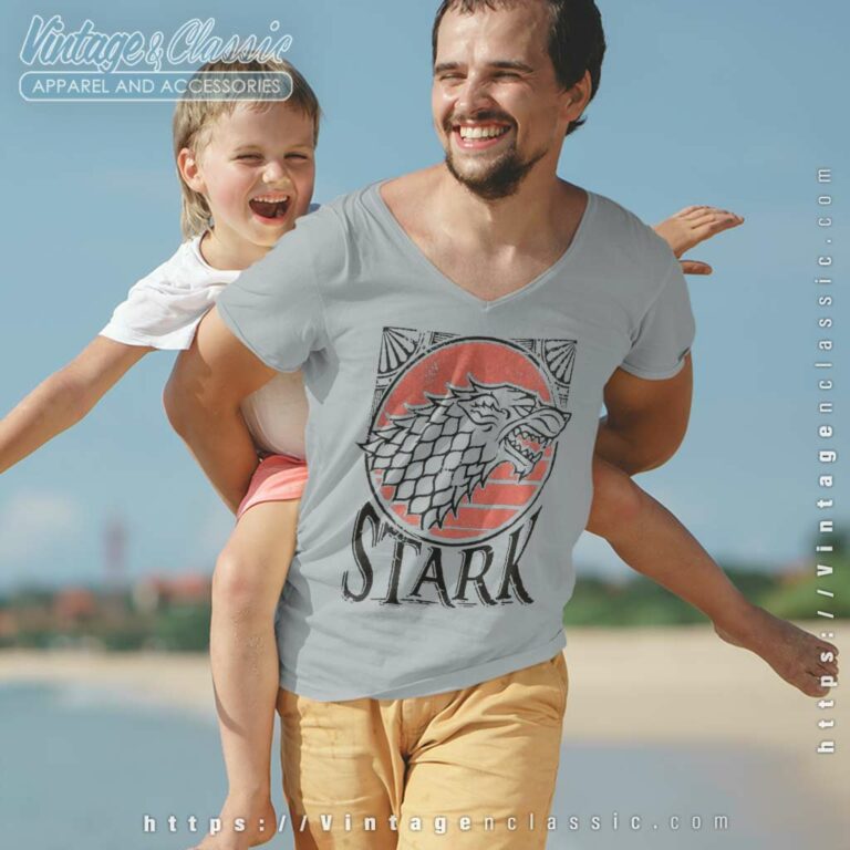 Game Of Thrones Stark Red Moon V Neck TShirt Game Of Thrones Stark Red Moon V Neck TShirt