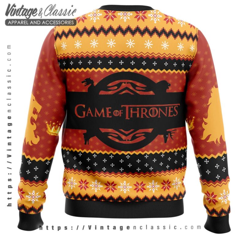 Game of Thrones House Lannister Ugly Christmas Sweater back Ugly Sweater Game of Thrones House Lannister Ugly Christmas Sweater back Ugly Sweater