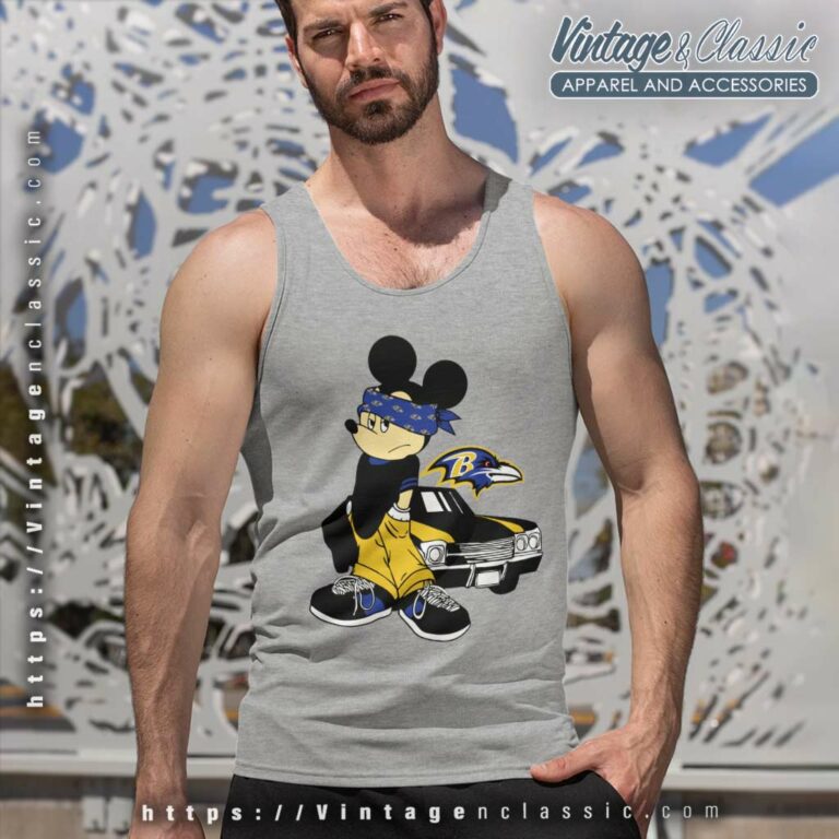 Gangster Mickey Mouse Baltimore Ravens Tank Top Racerback Gangster Mickey Mouse Baltimore Ravens Tank Top Racerback