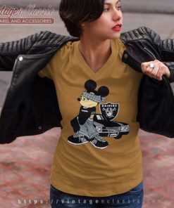 Gangster Mickey Mouse Las Vegas Raiders V Neck TShirt