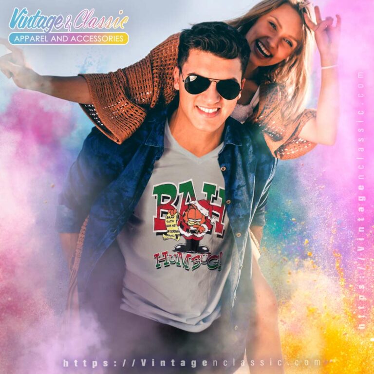 Garfield Bah Humbg V Neck TShirt Garfield Bah Humbg V Neck TShirt