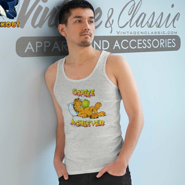 Garfield Coffee Achiever Tank Top Racerback Garfield Coffee Achiever Tank Top Racerback