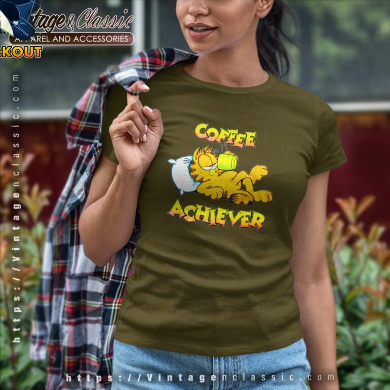 Garfield Coffee Achiever Women TShirt Garfield Coffee Achiever Women TShirt