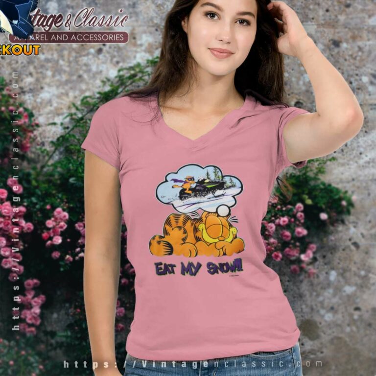 Garfield Eat My Snow V Neck TShirt Garfield Eat My Snow V Neck TShirt