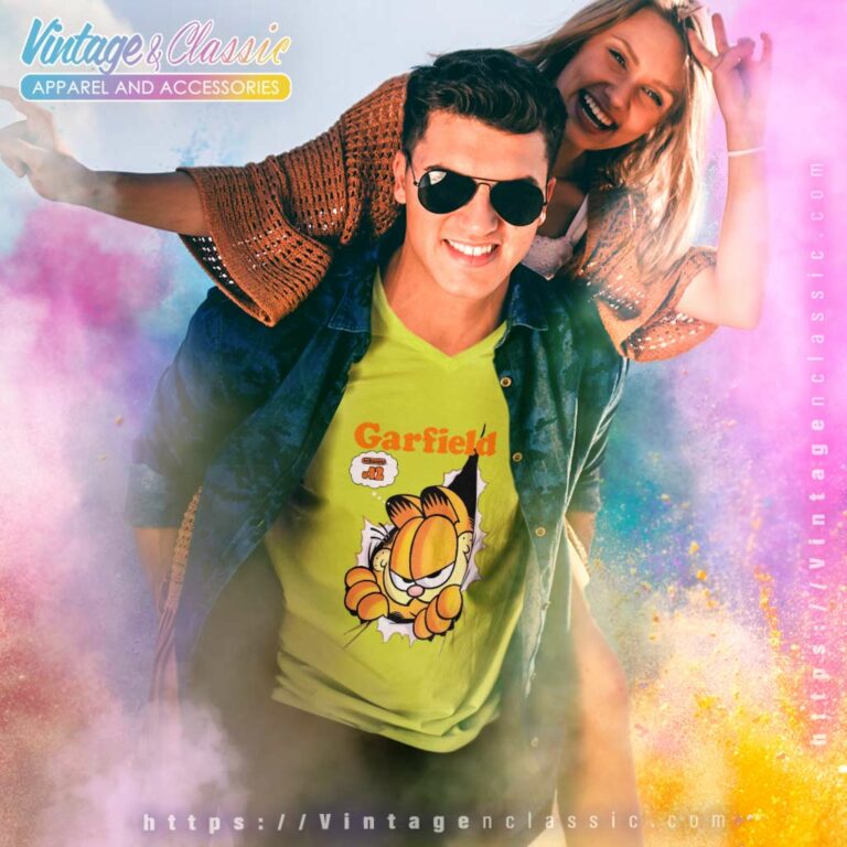 Garfield Fat Cat V Neck TShirt Garfield Fat Cat V Neck TShirt