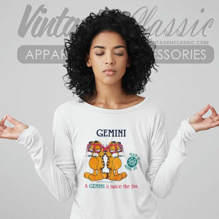 Garfield Gemini Twice The Fun Long Sleeve Tee Garfield Gemini Twice The Fun Long Sleeve Tee