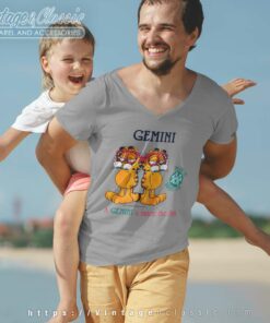 Garfield Gemini Twice The Fun V Neck TShirt