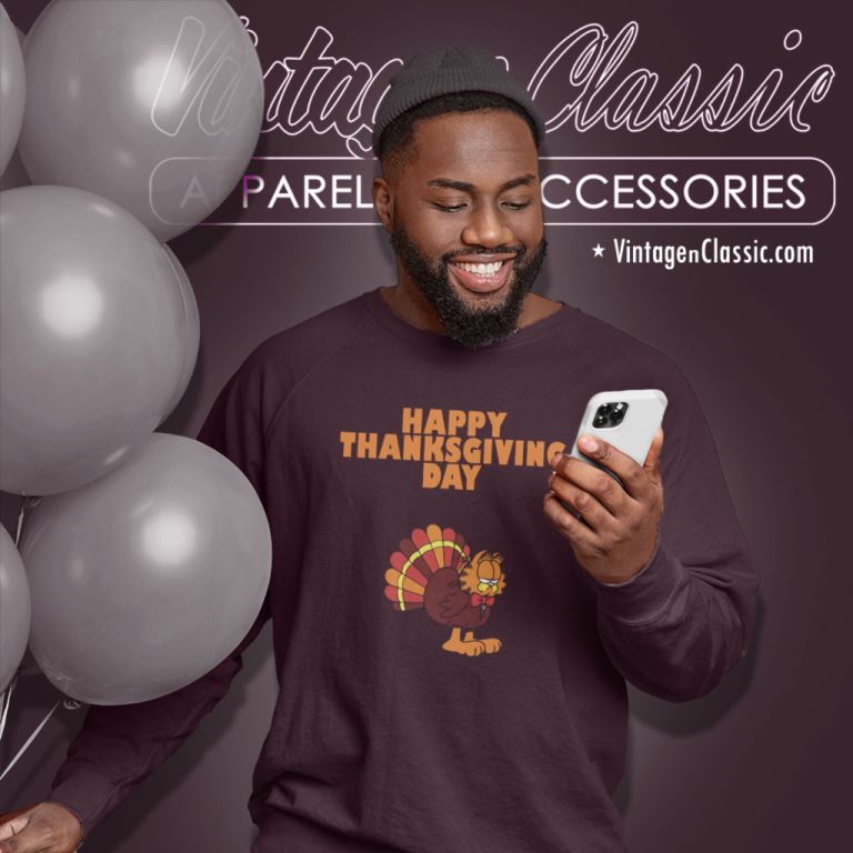 Garfield Happy Thanksgiving Day Sweatshirt Garfield Happy Thanksgiving Day Sweatshirt