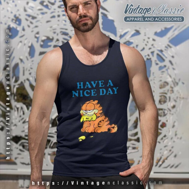 Garfield Have A Nice Day Tank Top Racerback Garfield Have A Nice Day Tank Top Racerback