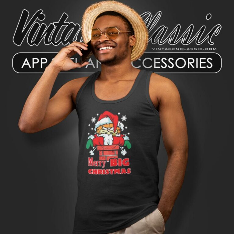 Garfield Merry Big Christmas Tank Top Racerback Garfield Merry Big Christmas Tank Top Racerback