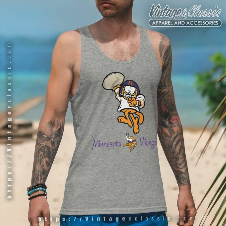 Garfield Minnesota Vikings Tank Top Racerback Garfield Minnesota Vikings Tank Top Racerback