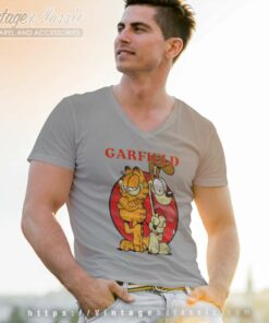 Garfield Odie Distressed Shirt V Neck TShirt