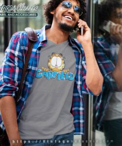 Garfield Scetched Face Shirt V Neck TShirt