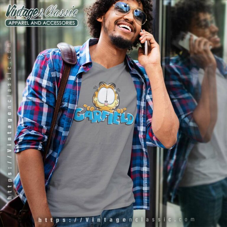 Garfield Scetched Face Shirt V Neck TShirt Garfield Scetched Face Shirt V Neck TShirt