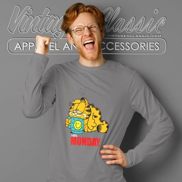 Garfield Shirt I Hate Mondays Long Sleeve Tee Garfield Shirt I Hate Mondays Long Sleeve Tee