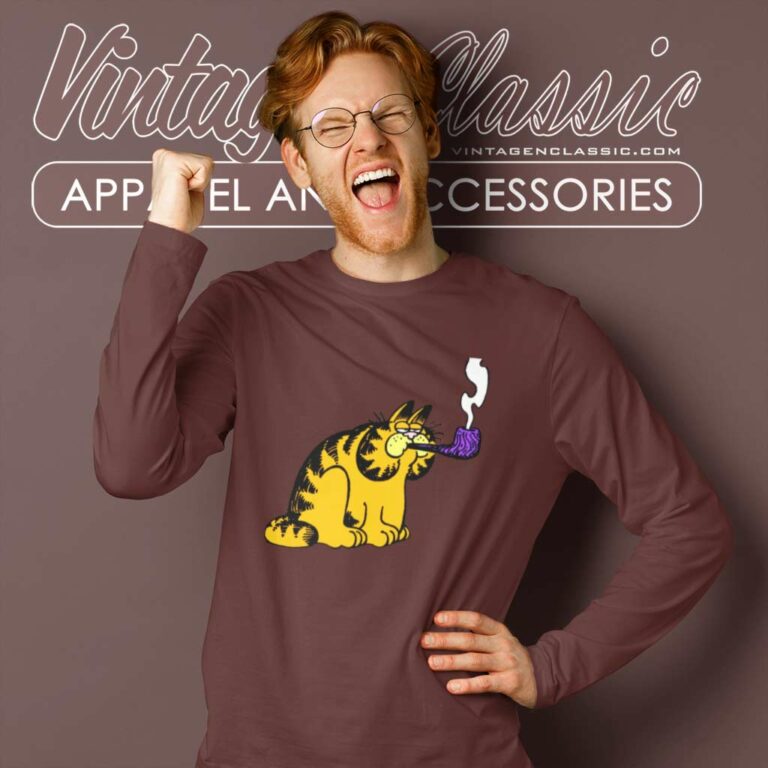 Garfield With Pipe Long Sleeve Tee Garfield With Pipe Long Sleeve Tee