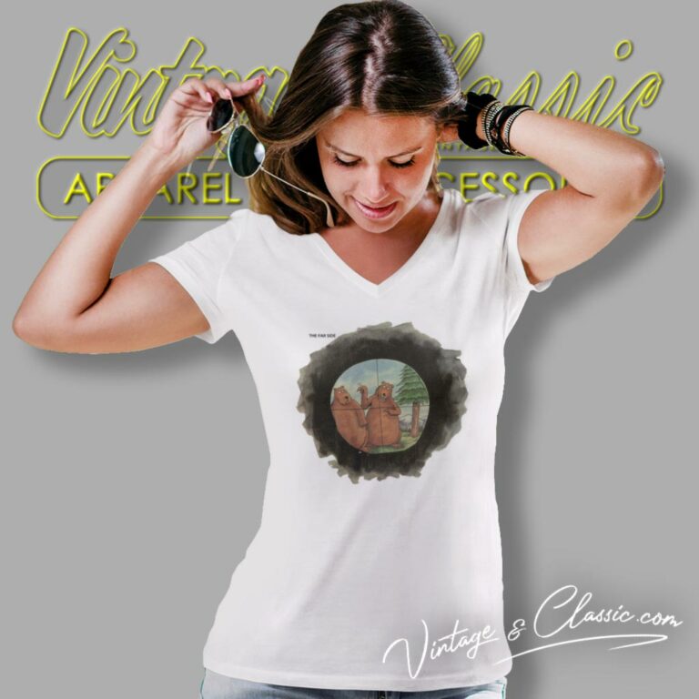 Gary Larson Comic Strip Bears Hunting The Far Side V Neck TShirt Gary Larson Comic Strip Bears Hunting The Far Side V Neck TShirt